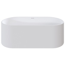 Kanso Matte White Solid Surface Freestanding Bath with Overflow